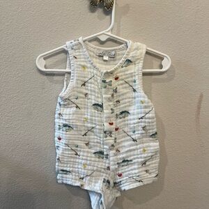 Cozy White Fish Print Bodysuit